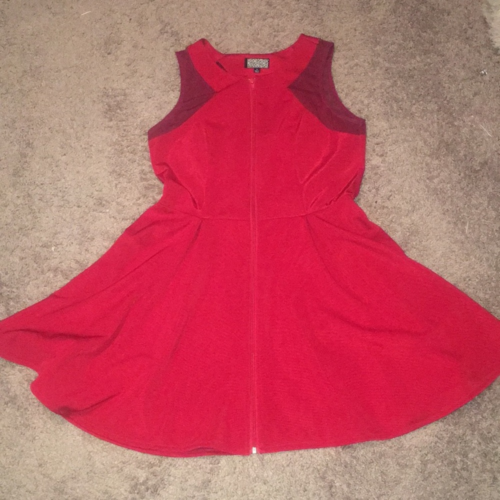 Red zipper dress